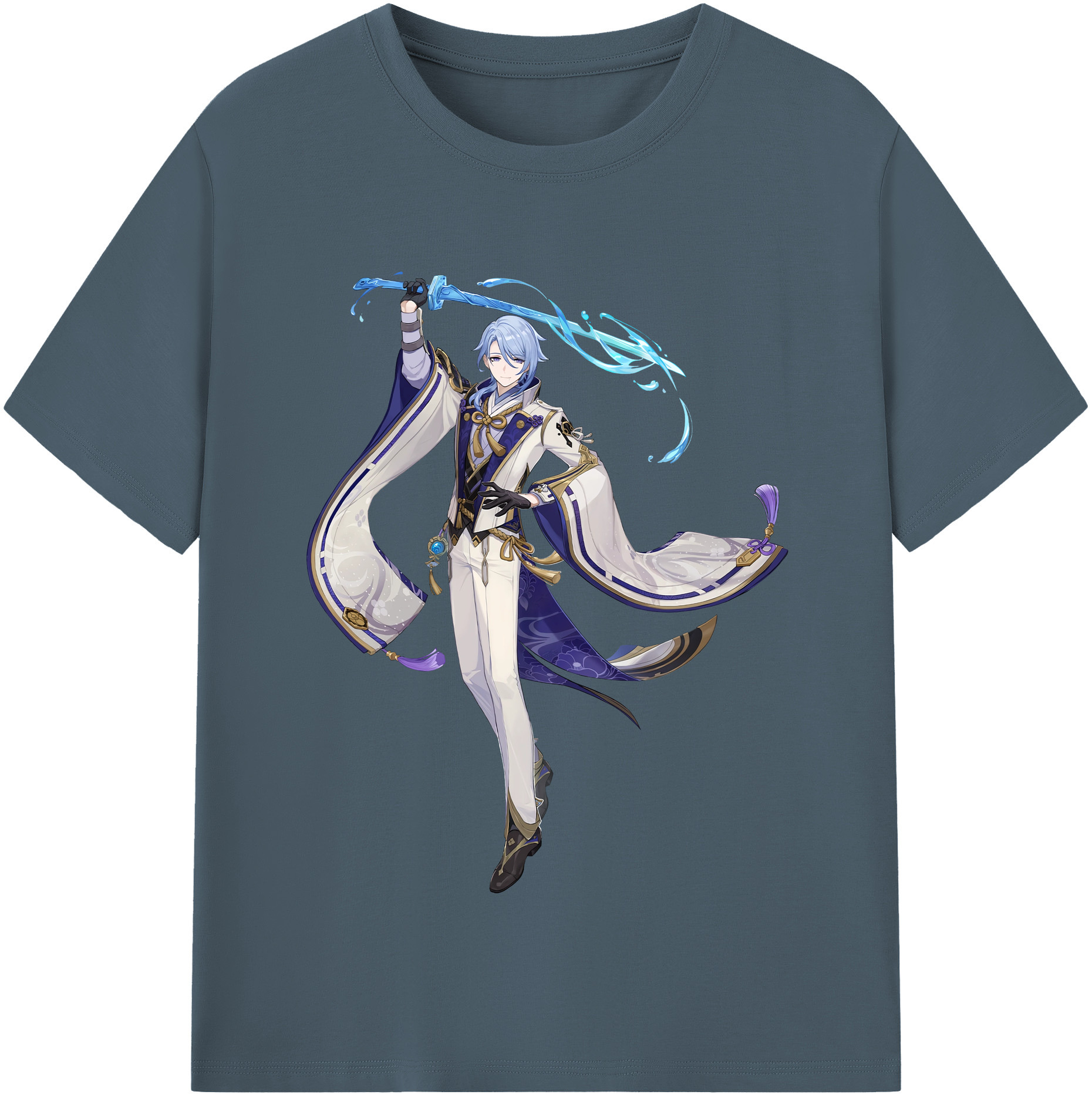 げんし神 神里綾人 かみさとあやと genshin Kamisato Ayato 綿100％半袖Tシャツ（フロントプリント）